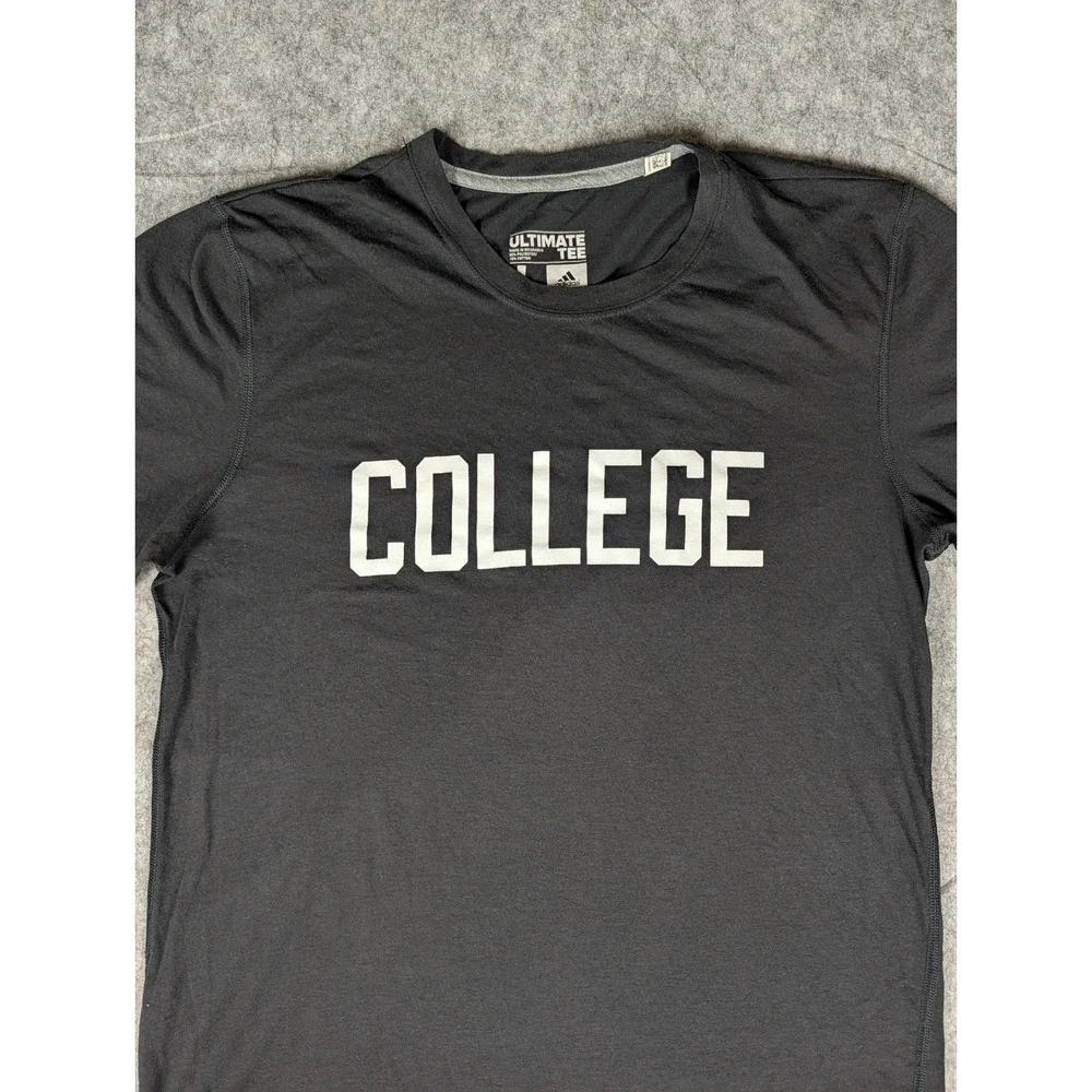 Adidas Ultimate Tee‎ Mens Black College Graphic Climalite Performance Shirt L